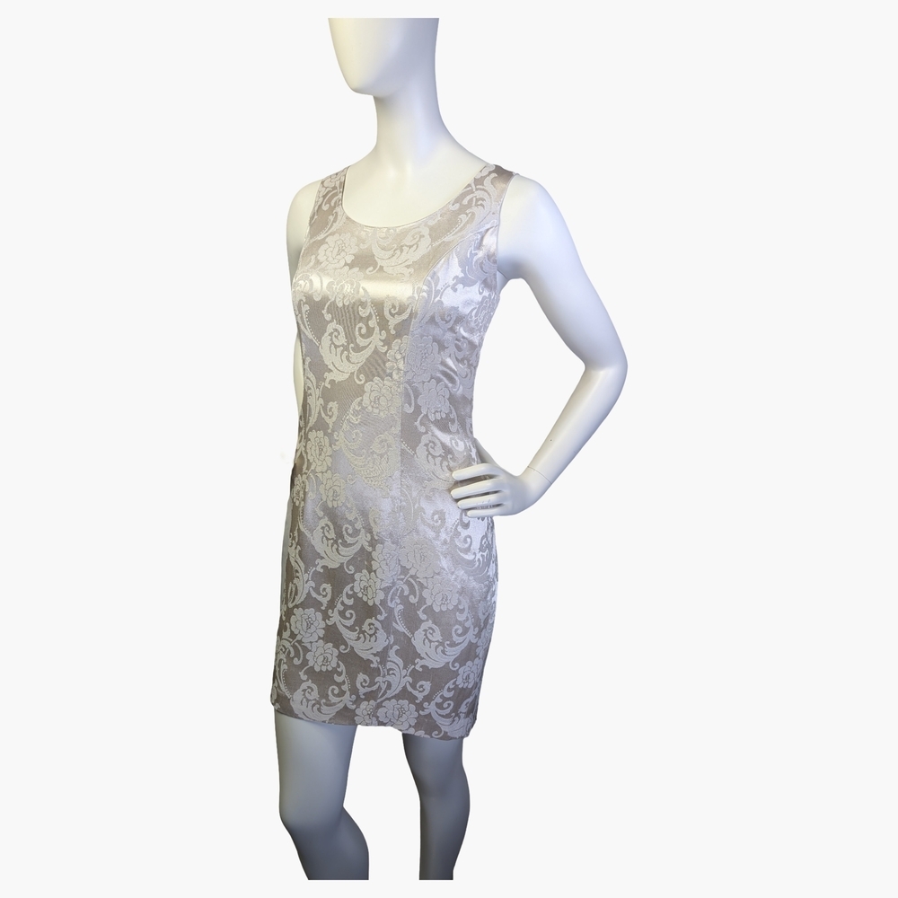 Vintage Algo Champagne Floral Dress | Made in Canada | Size Small - Picture 2 of 8